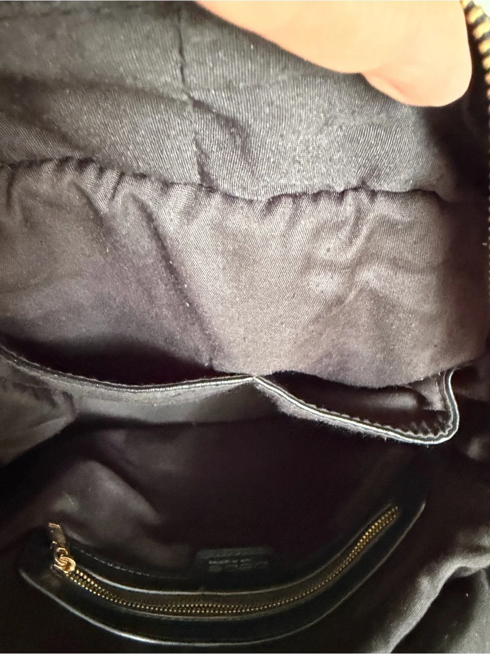 bebe Quilted Black Backpack with Gold-Tone Plate